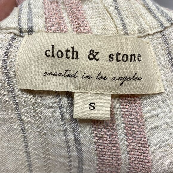 Cloth & Stone Striped Strapless Tie Waist Jumpsuit Small - Picture 2 of 7